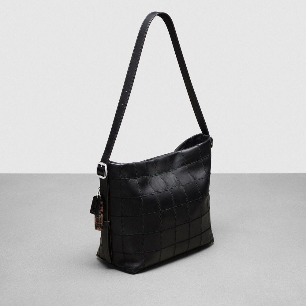 Coachtopia Alter Ego Hobo Bag Checkered Upcrafted Leather Black Leather - Picture 2 of 8